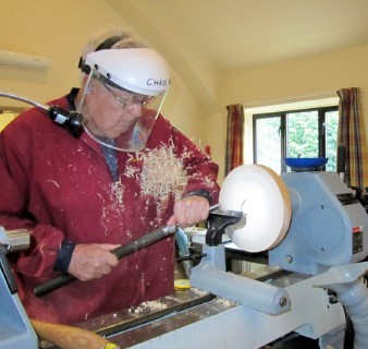 Chris making the shavings fly